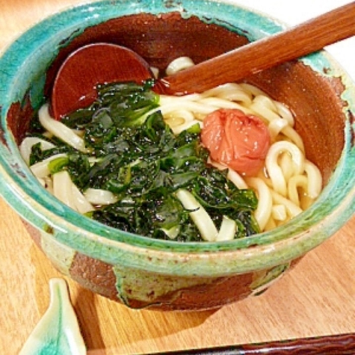 ズボラ レンジ 包丁要らず 梅わかめうどん レシピ 作り方 By まめもにお 楽天レシピ